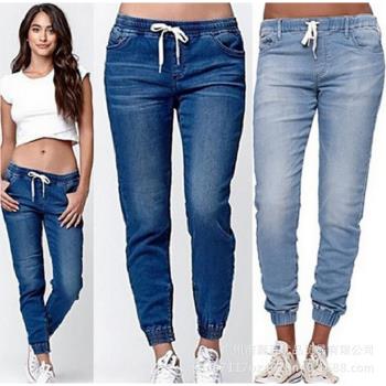 women jogging pants jeans plus size 新款大碼女牛仔褲慢跑褲