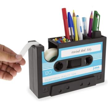 正惠復古磁帶造型桌面收納筆架膠帶座切割器辦公文具創意個生