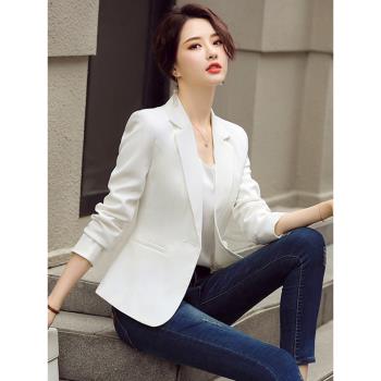 外套女短款韓版修身職業白色西裝