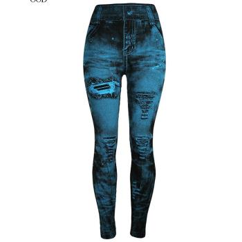 Seamless ripped jeans print leggings無縫破洞牛仔褲印花緊身褲