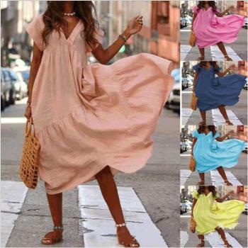 dress women summer dresses long maxi beach woman yellow pink