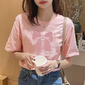 減齡韓版設計感蝴蝶結短袖t恤