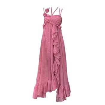 200斤外貿特大碼女裝速賣通亞馬遜歐美風吊帶玫瑰連衣裙開衫沙灘