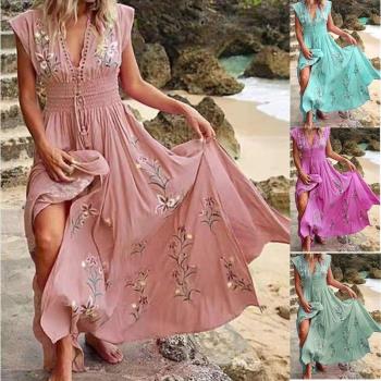 dress dresses women summer plus size long maxi red beach2022