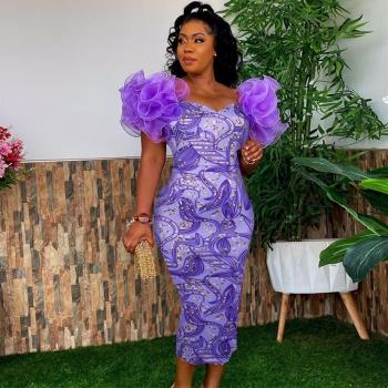 Women Party Dress 4XL African Events Night Wedding Guest