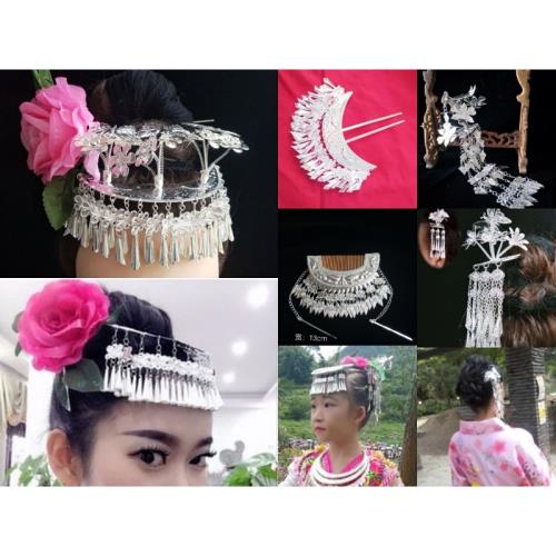 正宗苗族侗族少數民族民族頭簪舞臺裝頭冠民族發簪苗銀梳子頭飾