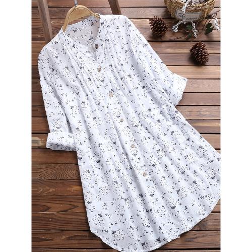 Mid-length loose casual floral shirt 中長款寬松 休閑碎花襯衣