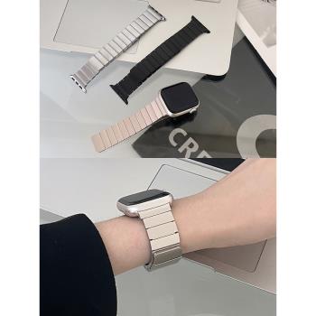 軟軟派磁吸金屬高級表帶適用于蘋果applewatch8手表iwatch7SE男女