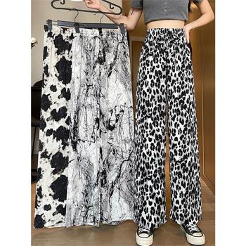 Wide Leg Pants Summer Womens Thin 2021 New Tie Dyed Leopard