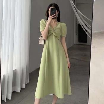 Avocado Green Short-sleeved Large Size Womens Clothing Chub