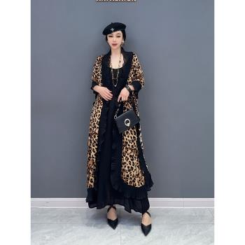 2023夏季新款韓版時尚豹紋寬松外套披肩顯瘦氣質女