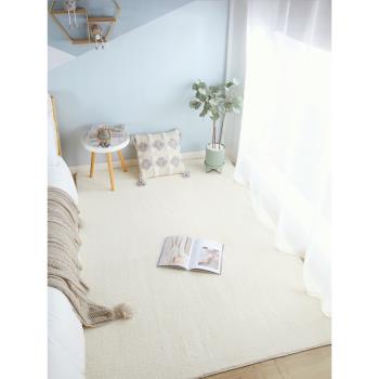 滿鋪加厚純色床下床邊毯房間臥室地毯床前床頭腳墊客廳短毛絨地墊