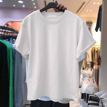 短袖夏季韓版簡約上衣ins白色t恤