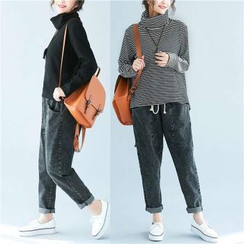 Autumn new style literary casual loose large size womens hi