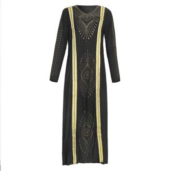 Gold Embroidered African Plus Size Womens Hot Diamond Beade