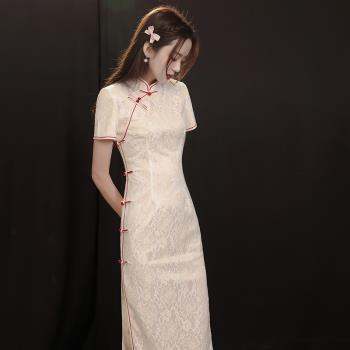 蕾絲年輕款中國風夏季蝕骨旗袍