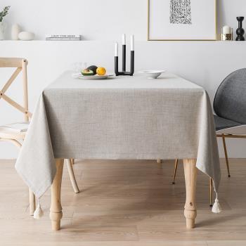 棉麻桌布日系防水茶幾書桌ins風高級感法式長方形正方形布藝布料