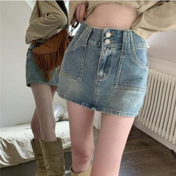 歐美時尚性感高腰牛仔短裙半身裙 Sexy A-line Denim Mini Skirt