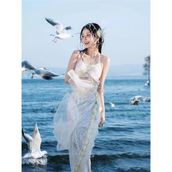 23款海南三亞旅拍攝影寫真人魚公主古裝大理海邊美人魚服裝紗裙夏