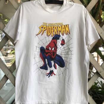 Spider-Man蜘蛛俠卡通動漫超級英雄短袖oldschool男女街頭嘻哈T恤
