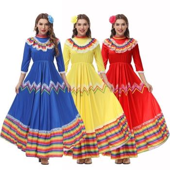 墨西哥服裝Mexico南美洲傳統服文化節開幕式演出服世界民族舞臺裝