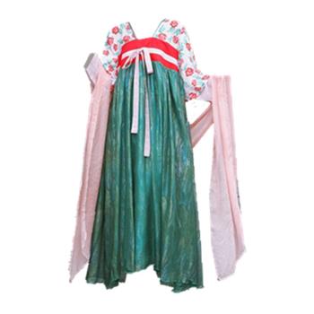 200斤中國風復古改良漢服連衣長裙外貿特大碼女裝速賣通亞馬遜潮