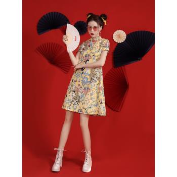 年輕款夏季寬松中國風連衣裙旗袍