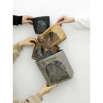 可水洗開窗牛皮紙袋 家居收納袋 廚房果蔬整理紙袋防水撕不爛袋子