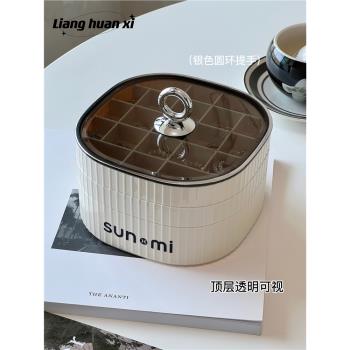 首飾盒多層大容量防塵分格耳飾耳釘戒指手錶項鏈防氧化飾品收納盒