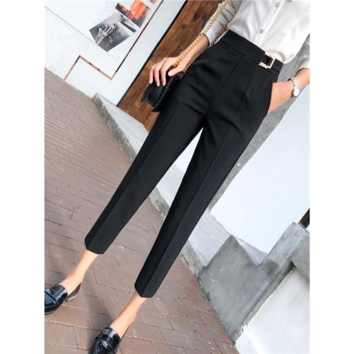 西裝褲女褲子正裝褲春秋款職業褲夏季九分褲通勤OL免燙哈倫褲長褲