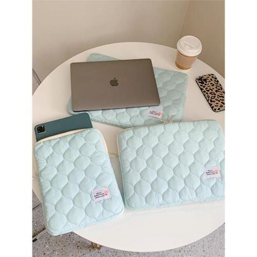 電腦內膽包新款柔軟ipad包甜美平板手拿包女保護套日系布藝收納包