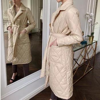 Long straight winter coat Casual women tailored outerwear