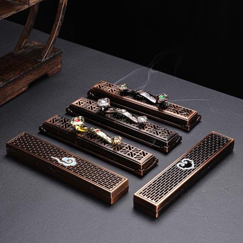 如意合金臥香爐家用室內線香爐香盒香插檀香沉香熏香爐仿古香薰爐|茶道  