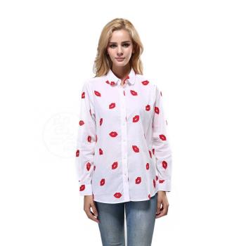 -New large size womens jacquard top long-sleeved cotton emb