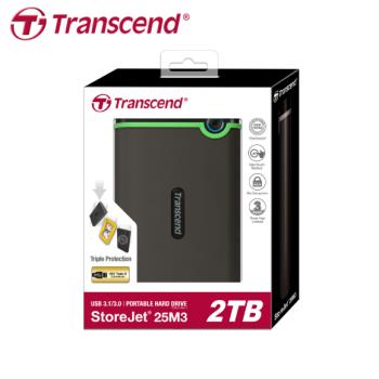 【現貨免運】Transcend 創見 StoreJet 25M3 鐵灰色 2TB 2.5吋 外接式硬碟 軍規防震