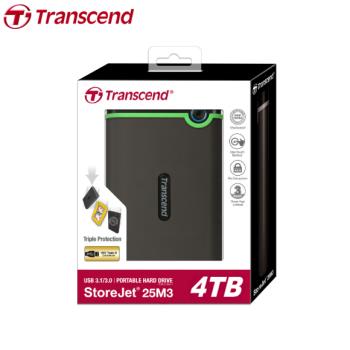 【現貨免運】Transcend 創見 StoreJet 25M3 鐵灰色 4TB 2.5吋 外接式硬碟 軍規防震