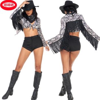 萬圣節新款cosplay角色蛇皮女扮演服 成人女西部牛仔爵士舞臺裝