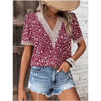 summer women T shirt casual print ladies blouse tops夏女T恤