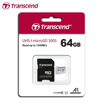 【現貨免運】Transcend 創見 300S microSD 64GB 記憶卡 附轉卡