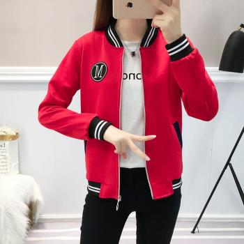 外套女春秋2023春裝新款韓版棒球服寬松胖mm加肥加大碼女裝200斤
