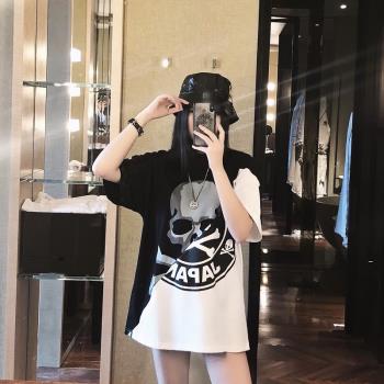 短袖潮牌ins歐美復古上衣骷髏