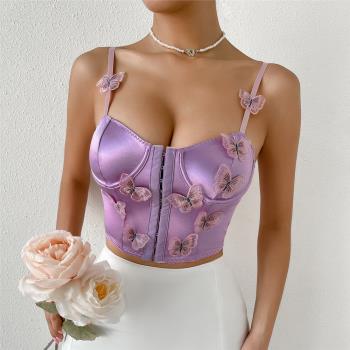 Fashion lace breasted butterfly top 時尚蕾絲排扣蝴蝶上衣女士