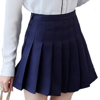 High waist pleated half-length A-line skirt高腰百褶半身A字裙