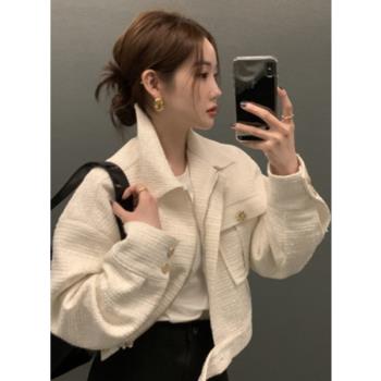 POLO韓國chic領拉鏈紐扣裝飾外套