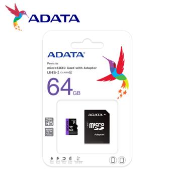 【現貨免運】ADATA 威剛 Premier microSD UHS-I C10 64GB 記憶卡 附轉卡