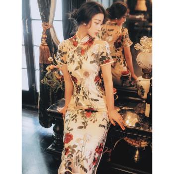 年輕款刺繡旗袍少女中國風蕾絲