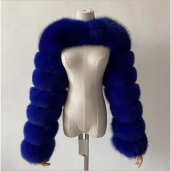 外貿歐美超短皮草披肩上衣外套女 fur crop shawl top coat women