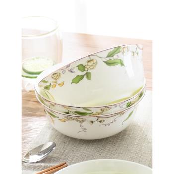 家用骨瓷碗4只裝 大碗湯碗6英寸面碗陶瓷碗米飯碗套裝微波爐餐具