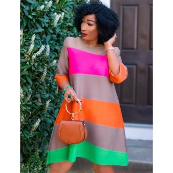 The new womens African stripe dress for summer 非洲女連衣裙