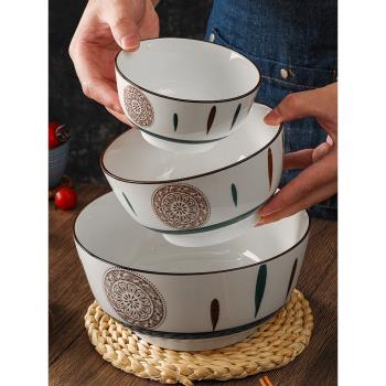 碗家用米飯碗歐式簡約小碗陶瓷面碗創意吃飯碗碟餐具碗盤組合套裝